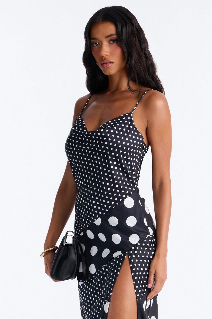 Penny Polka Dot Maxi Dress - Black/White