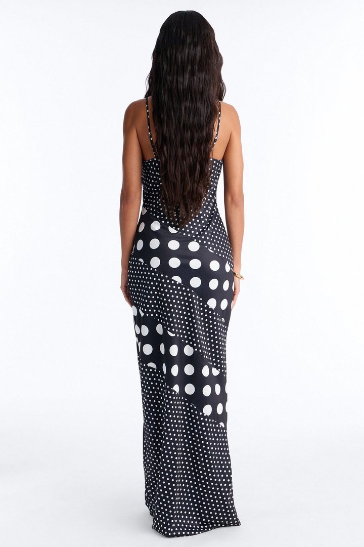 Penny Polka Dot Maxi Dress - Black/White