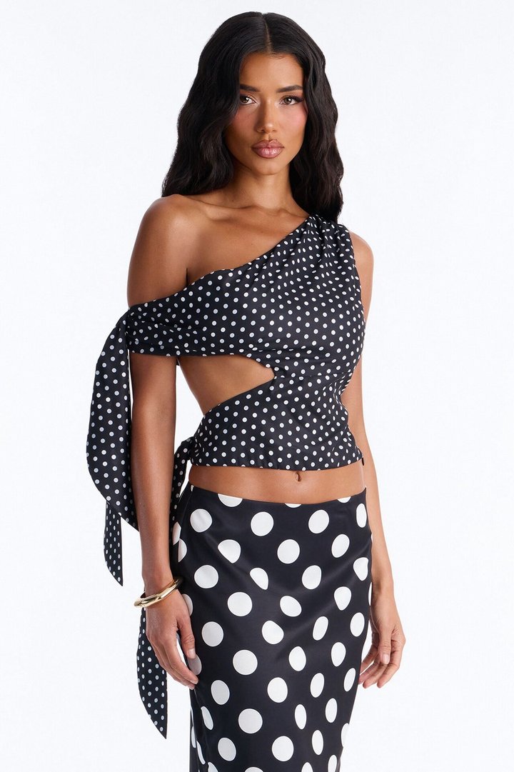 Penny Polka Dot Skirt Set - Black/White