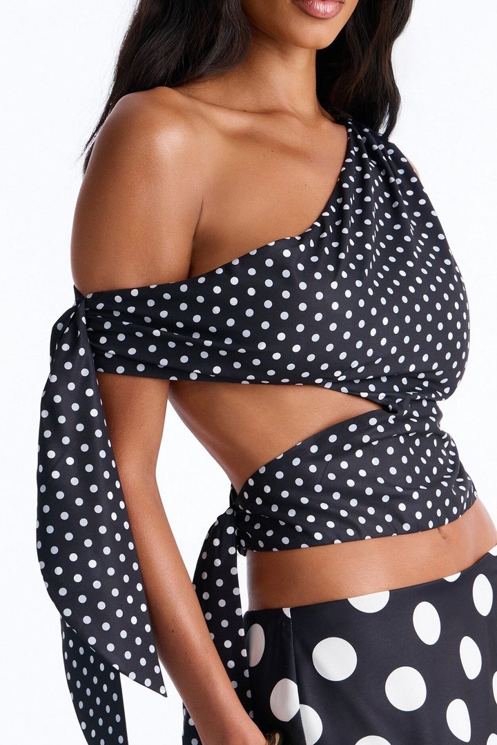 Penny Polka Dot Skirt Set - Black/White