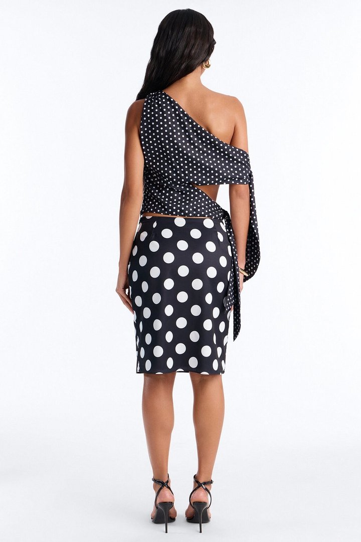 Penny Polka Dot Skirt Set - Black/White