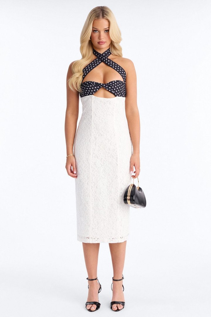 Eternal Lace Midi Dress - Ivory/combo