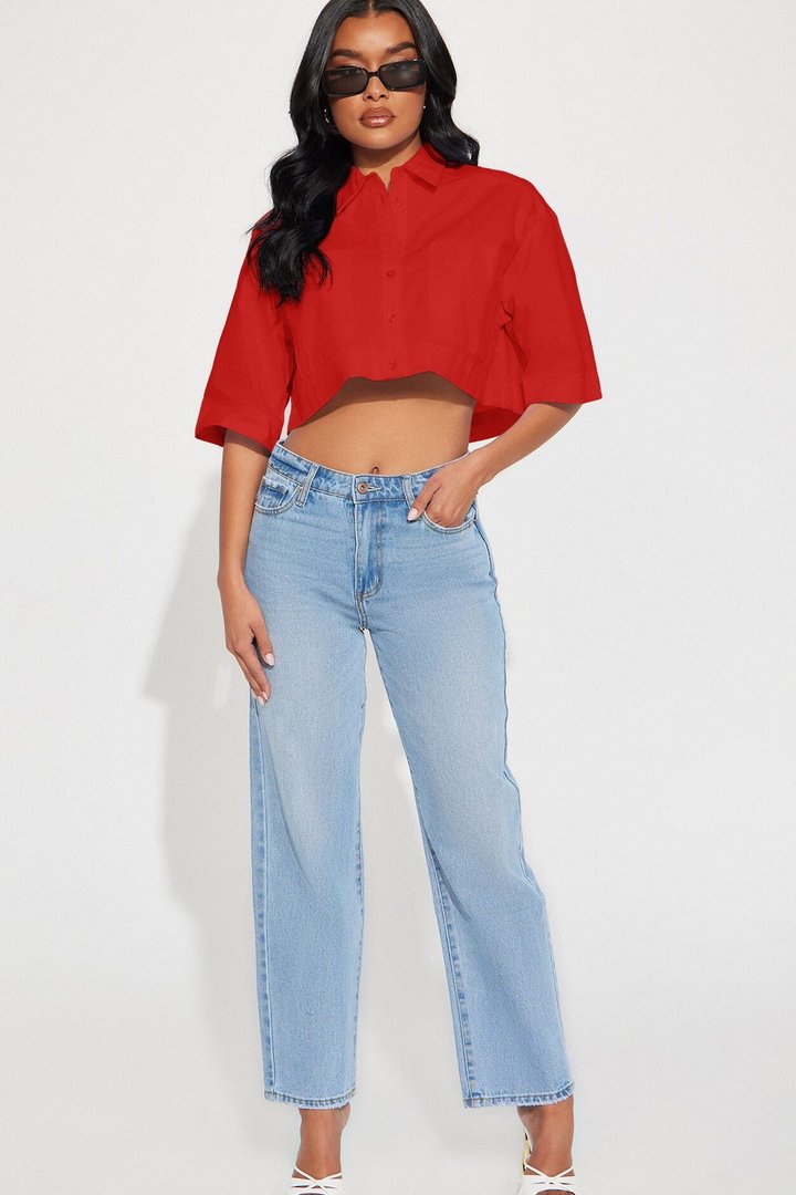 Busy Weekends Poplin Shirt - Red