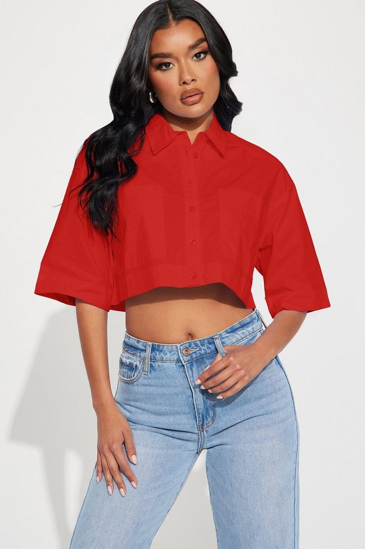 Busy Weekends Poplin Shirt - Red