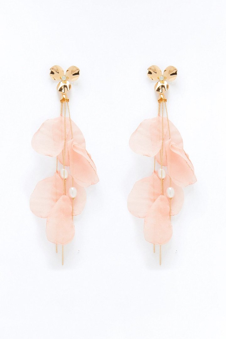 Spring Fever Drop Earrings - Gold/Pink