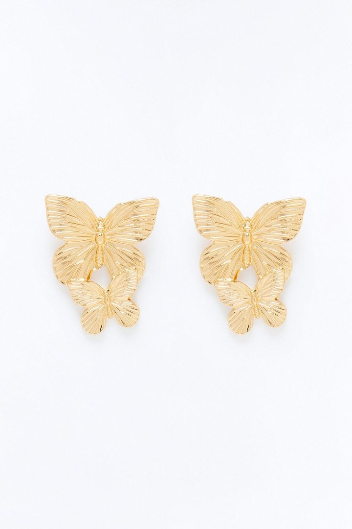 Butterfly Beauty Hardware Earrings - Gold