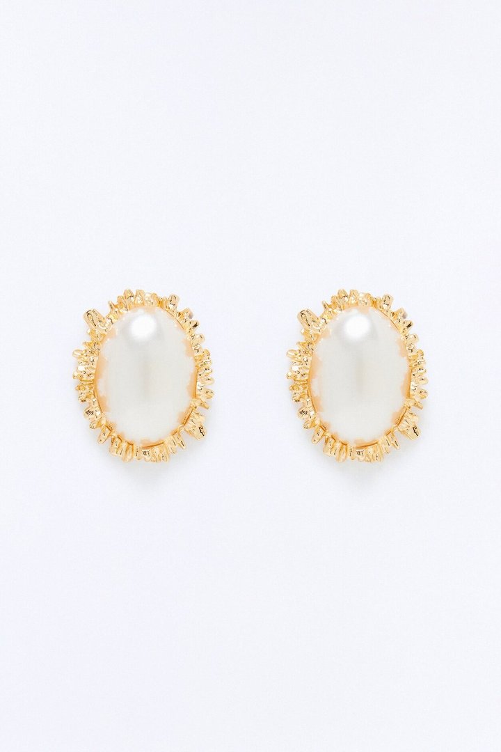 Only Pearl Stud Earrings - Gold