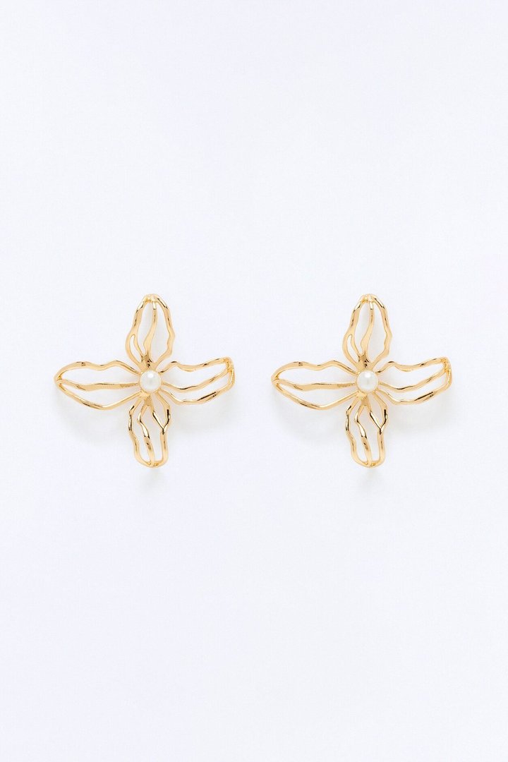 Paradise Breeze Floral Earrings - Gold