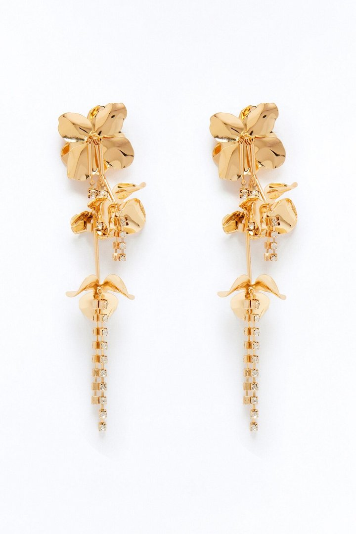 Falling Petals Earrings - Gold