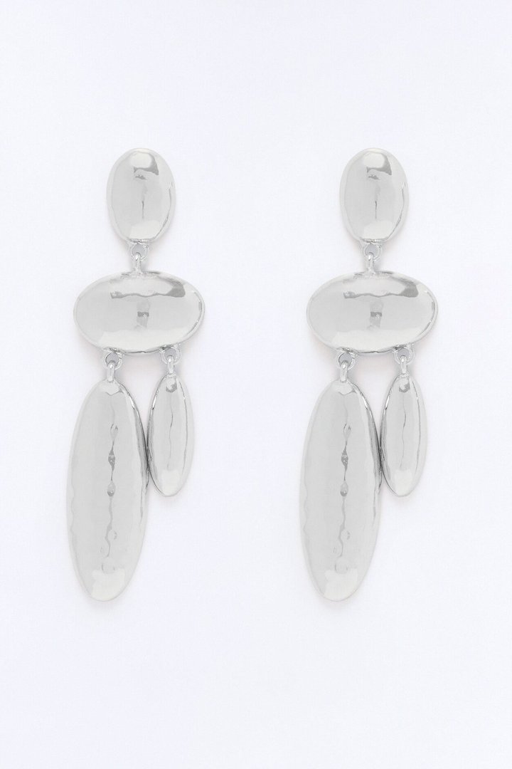 Zia Hardware Drop Earrings - Silver