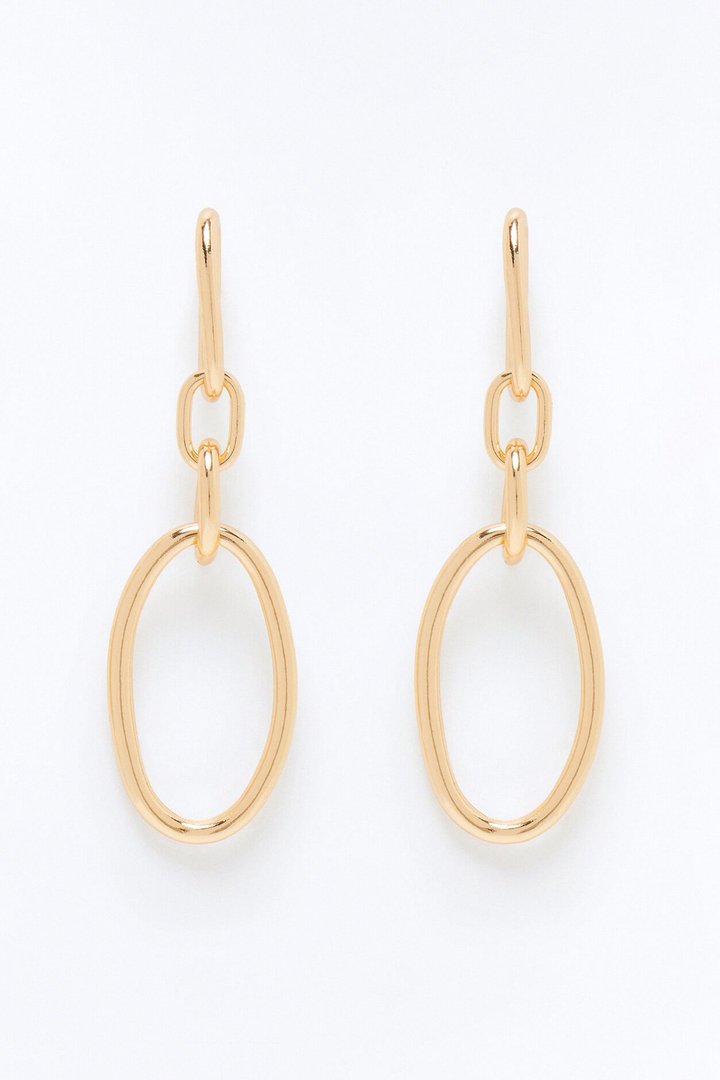 Chained Me Hardware Drop Earrings - Gold