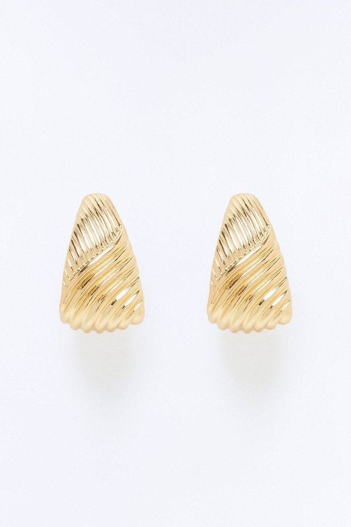 Berlin Textured Drop Earrings - Gold