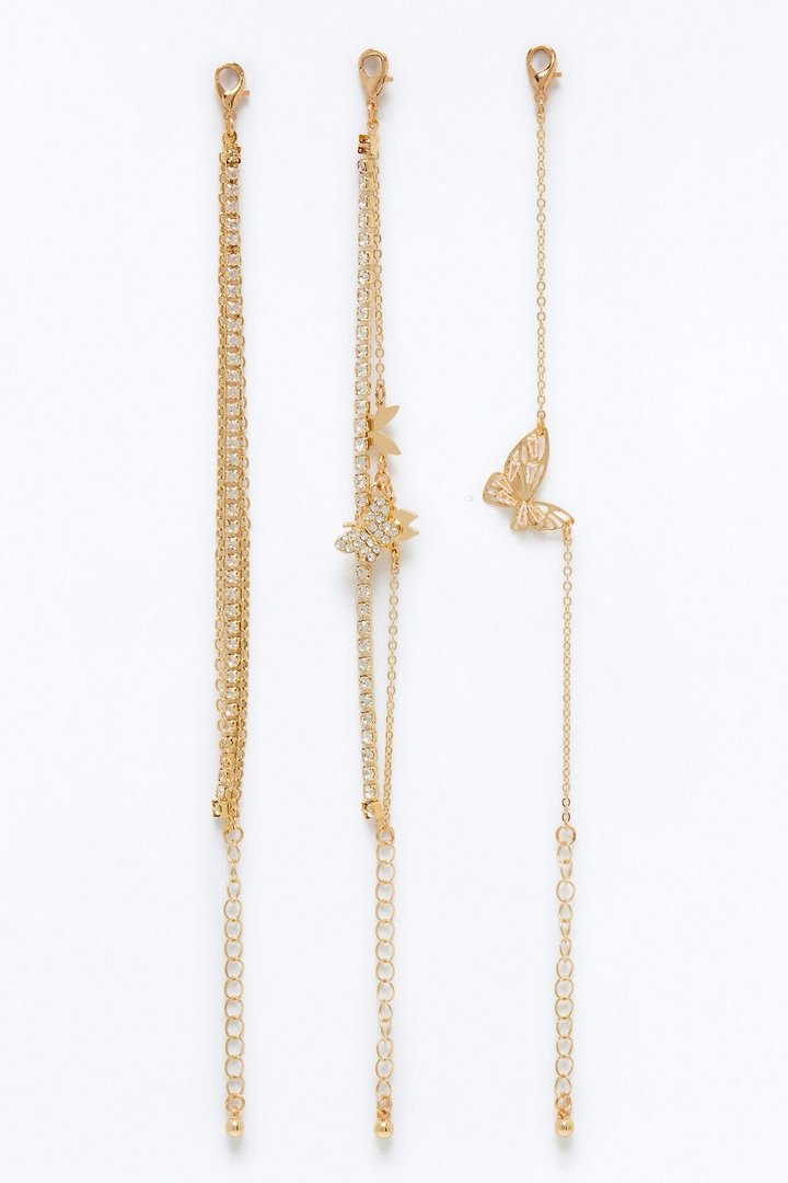 Flutter Wings 5 Piece Bracelet Set - Gold