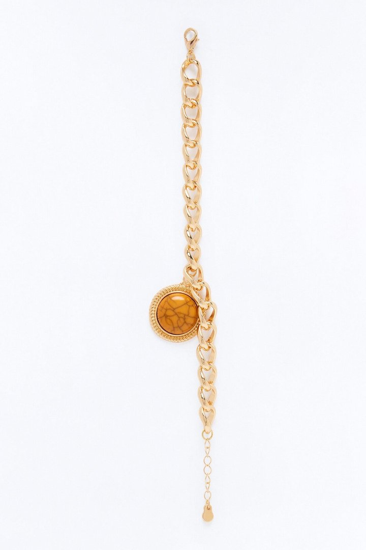 Just Enough Jeweled 3 Piece Bracelet Set - Gold/Brown