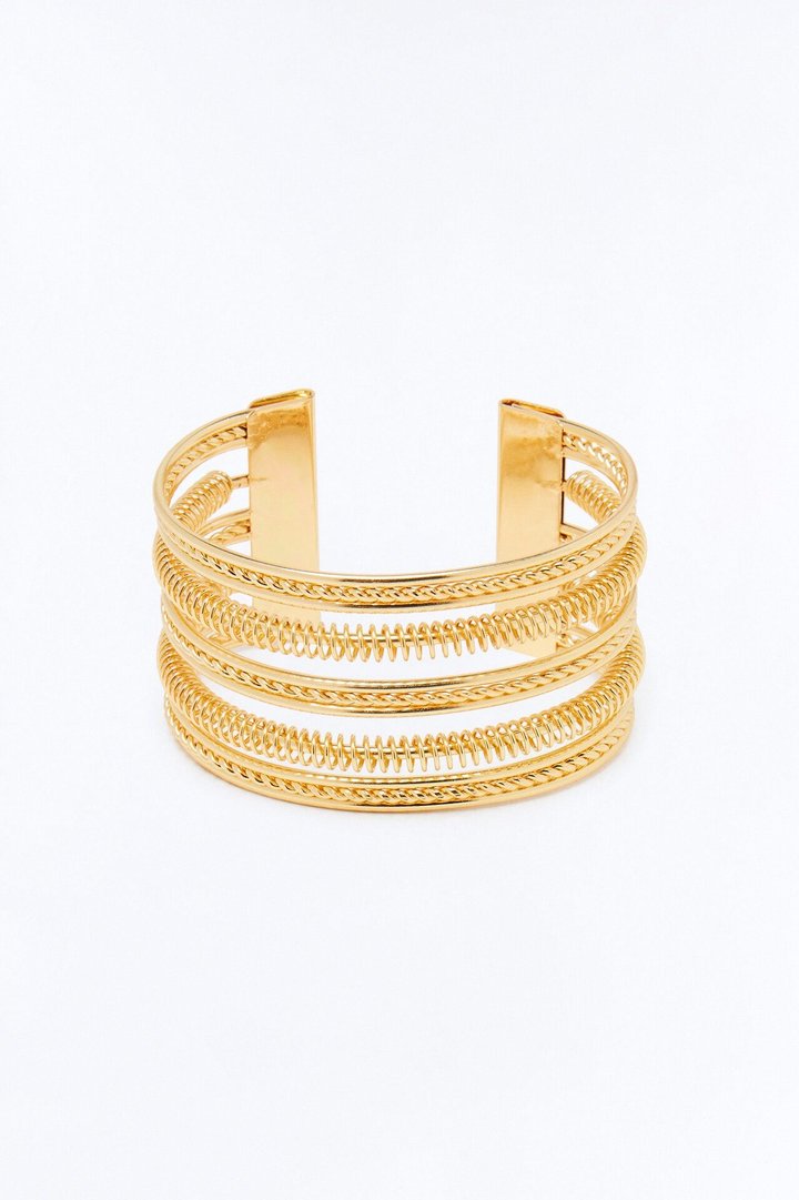 Blissful Vibes Cuff Bracelet - Gold
