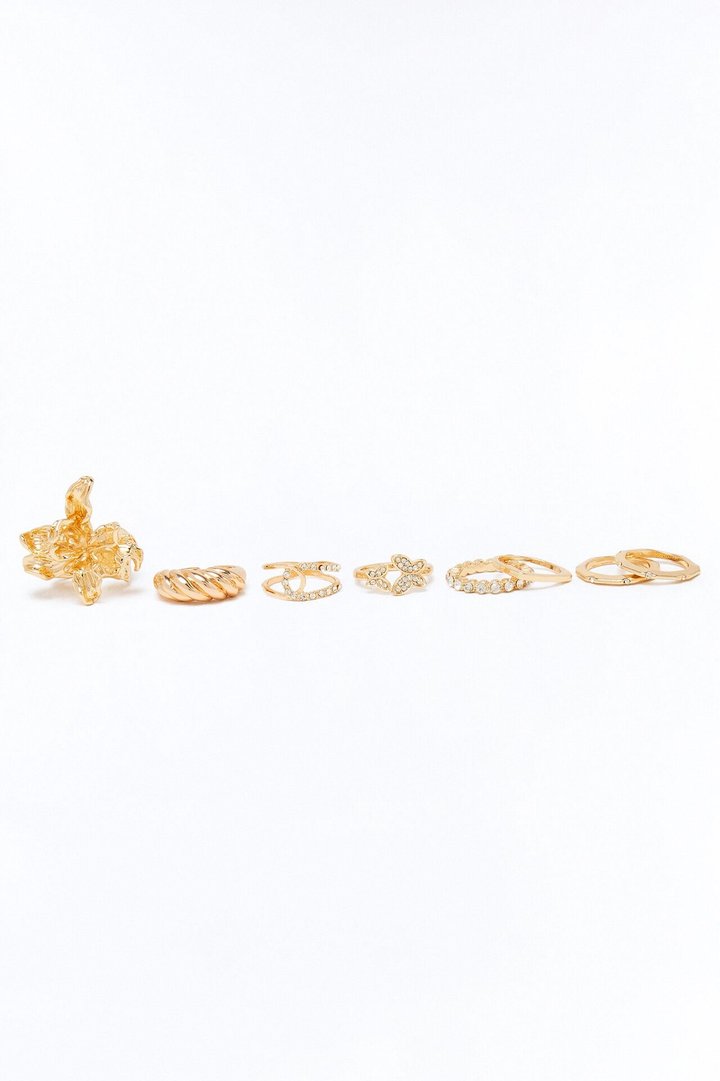 Like Magic 8 Piece Ring Set - Gold