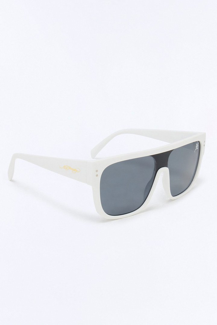 Future Tense Ed Hardy Shield Sunglasses - White