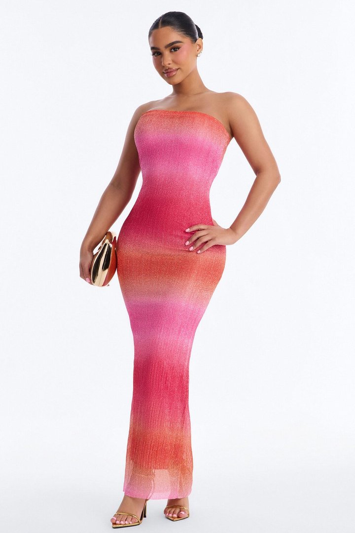 Spring Caress Ombre Maxi Dress - Pink/combo