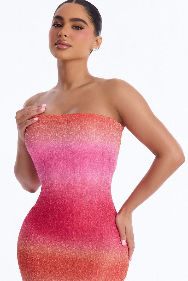 Spring Caress Ombre Maxi Dress - Pink/combo