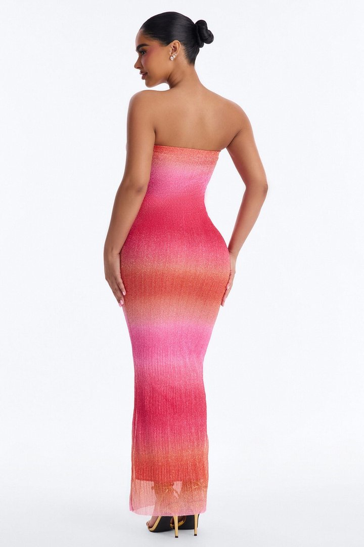 Spring Caress Ombre Maxi Dress - Pink/combo