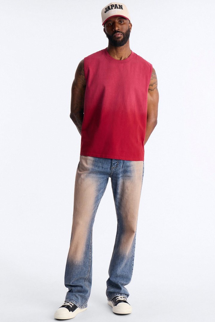 Stacked Slim Flare Easy Going Slit Jean - Medium Blue Wash