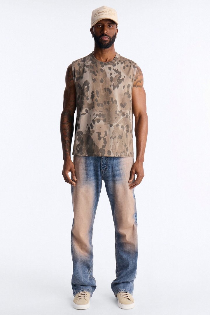 Cropped Muscle Tee - Grey