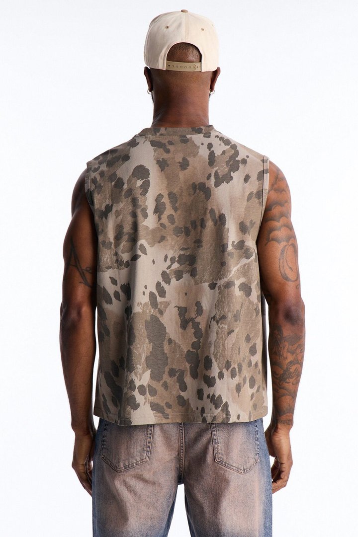 Cropped Muscle Tee - Grey