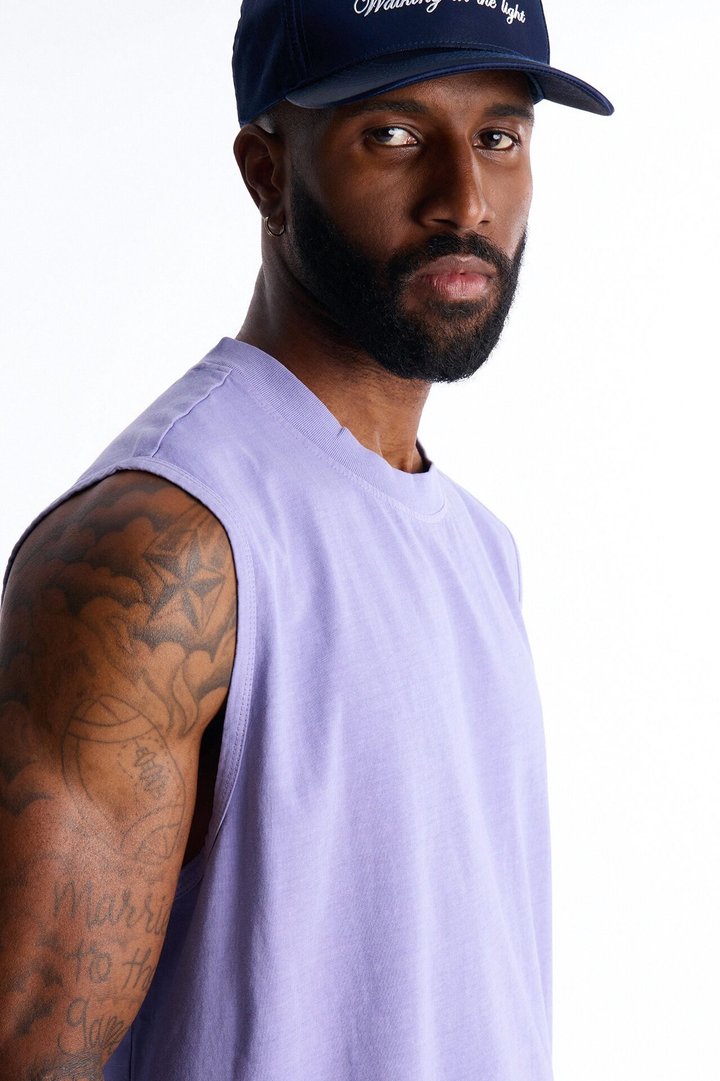 Cropped Muscle Tee - Lavender