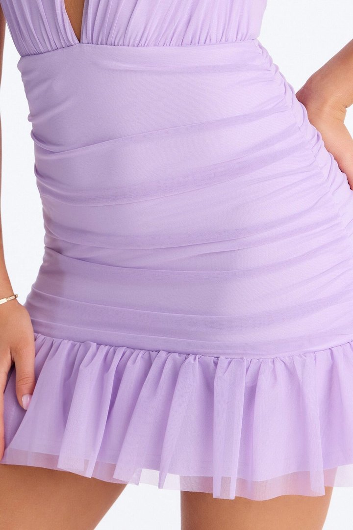 Dreamy Mesh Mini Dress - Purple