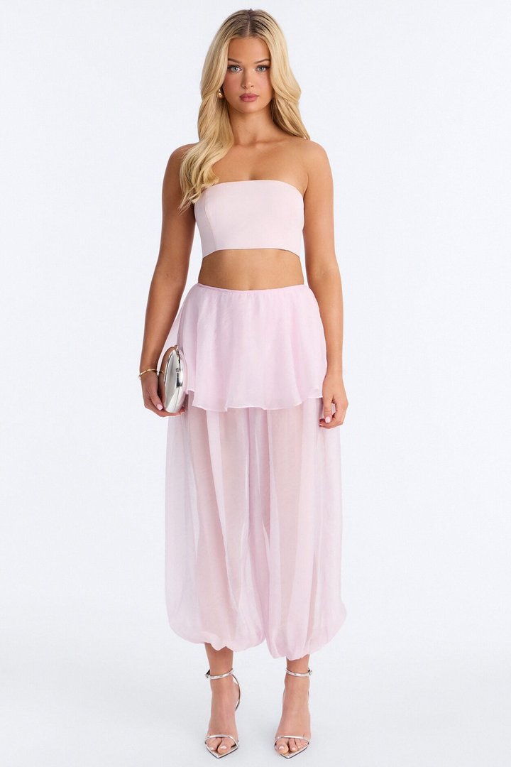 Blossom Organza Pant Set - Light Pink