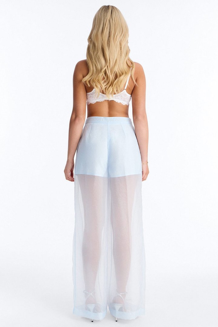 Blossom Organza Trousers - Light Blue