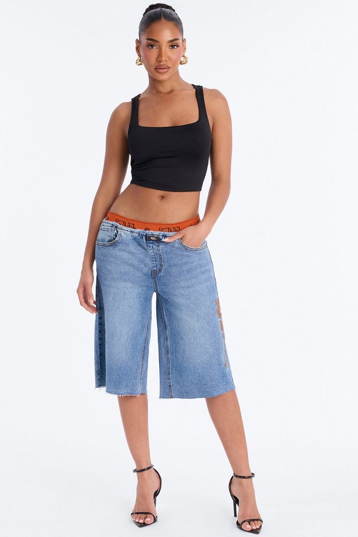 Von Dutch Boxer Denim Jorts - Medium Wash