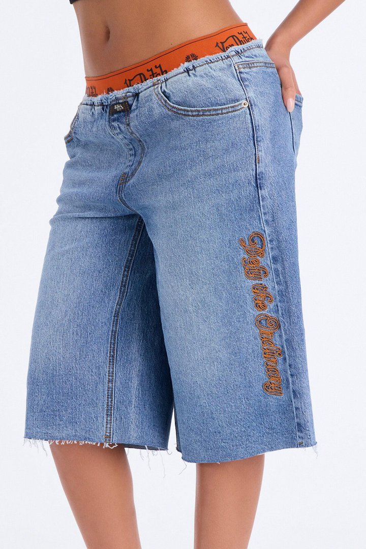 Von Dutch Boxer Denim Jorts - Medium Wash