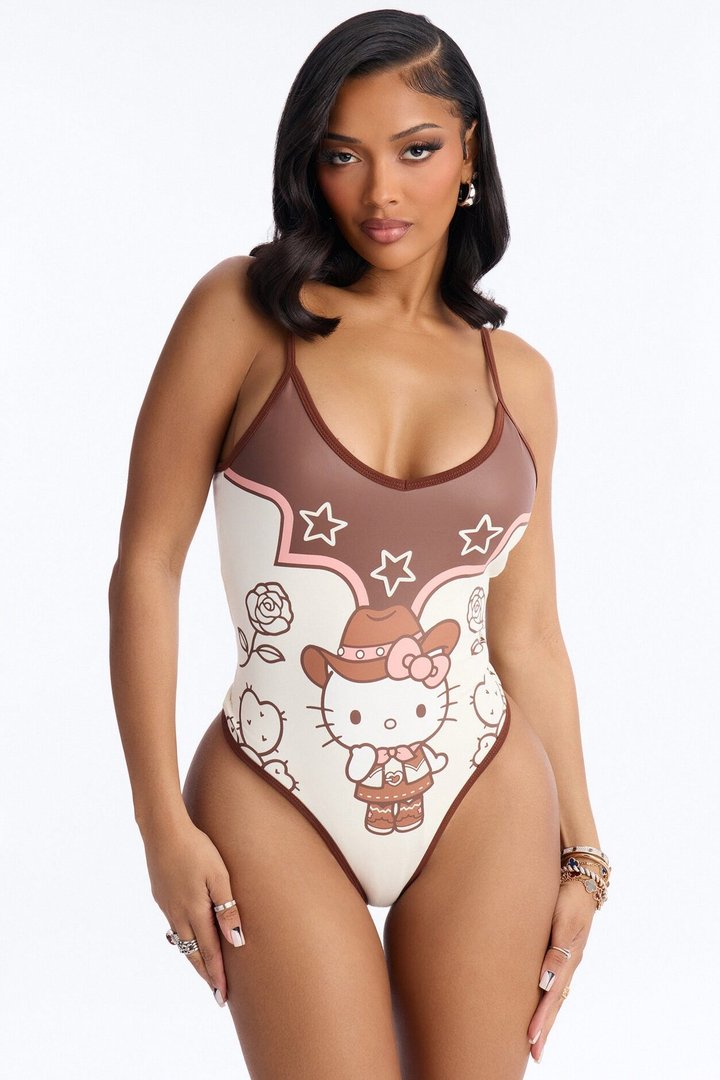 Hello Kitty Western Bodysuit - Cream