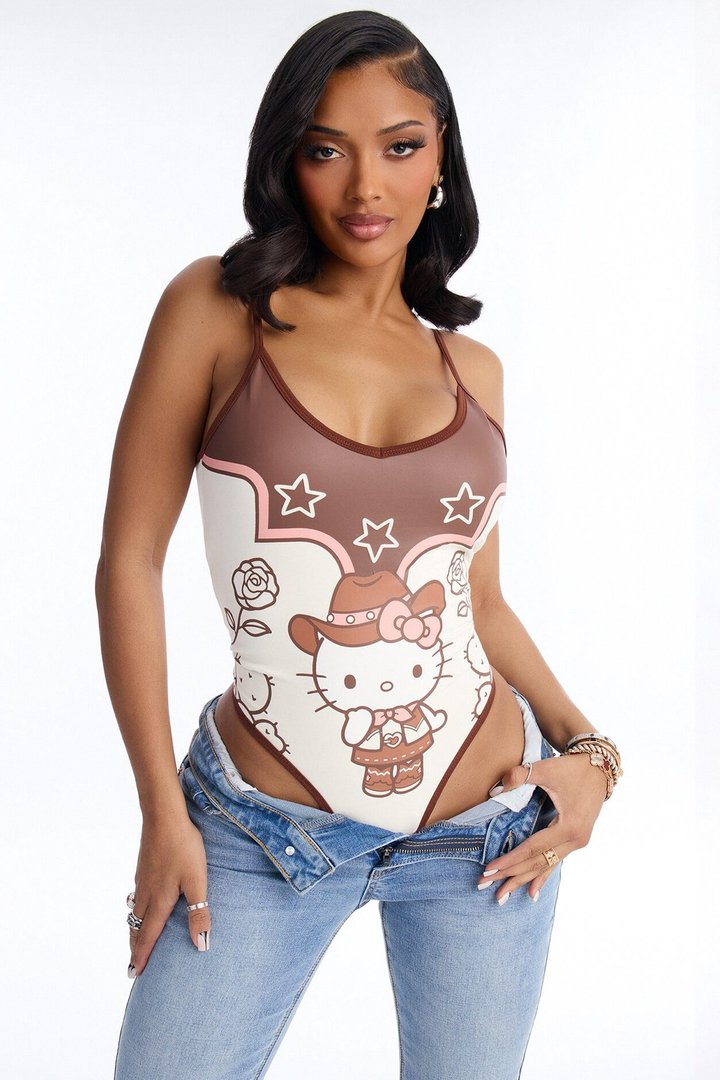Hello Kitty Western Bodysuit - Cream