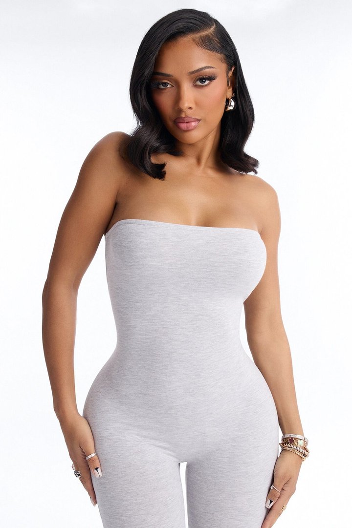 Sienna Strapless Capri Jumpsuit - Grey