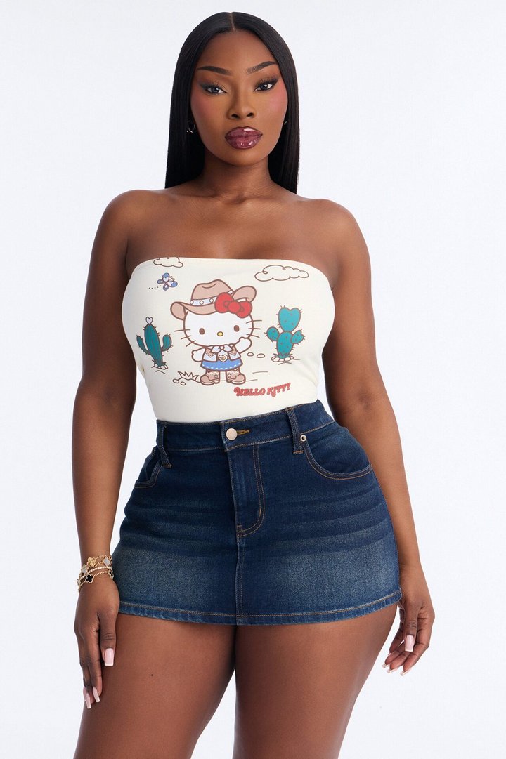 Hello Kitty Western Tube Top - Cream