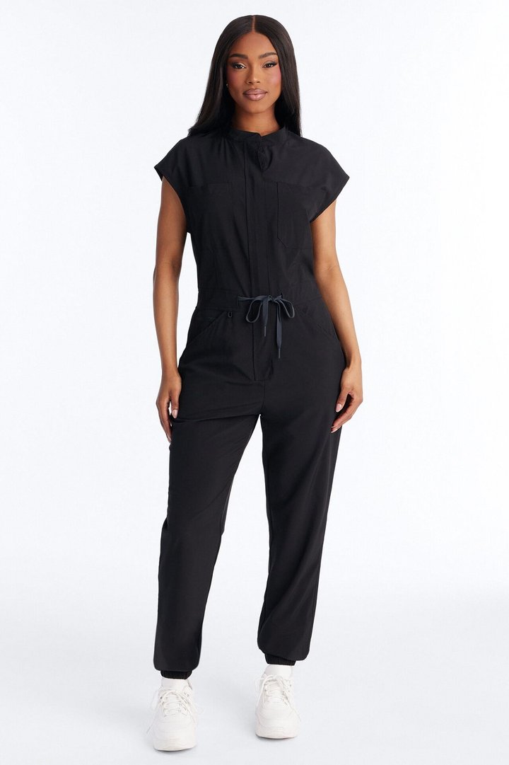 Ready Next Shift Stretch Scrub Jumpsuit - Black
