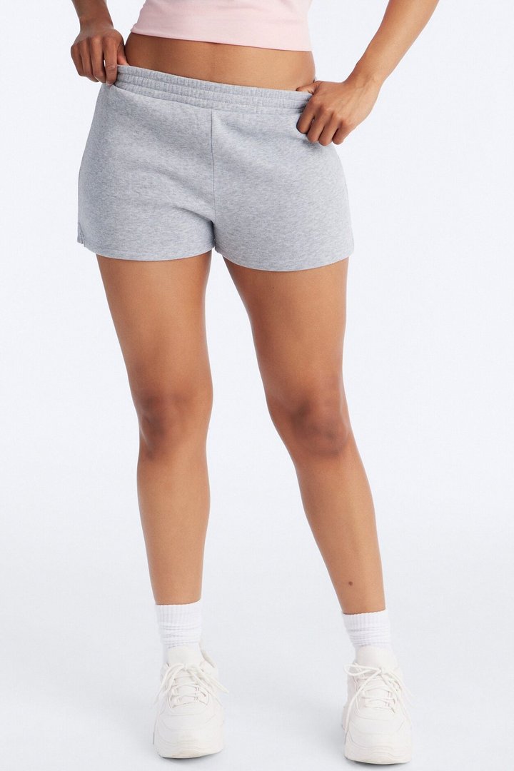 Jessica Fleece Lounge Micro Sweatshort - Heather Grey
