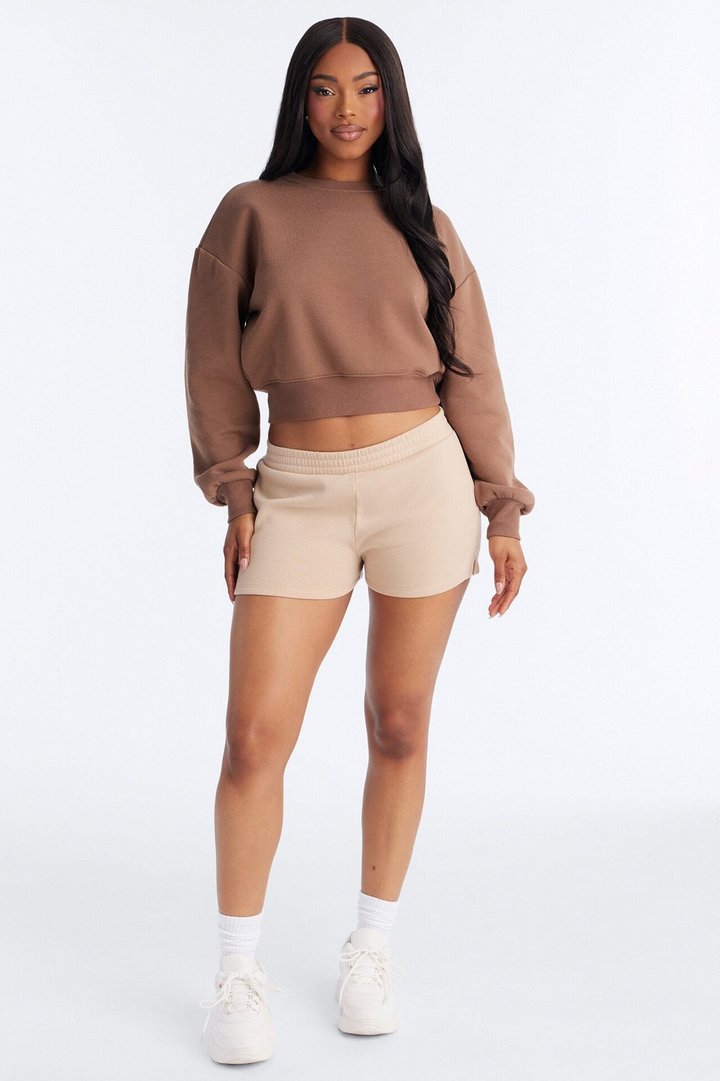 Jessica Fleece Lounge Micro Sweatshort - Taupe