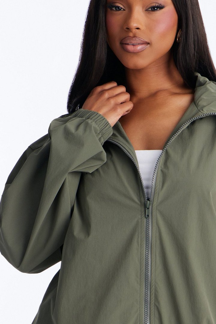 Keep It Moving Windbreaker Lounge Jacket - Olive