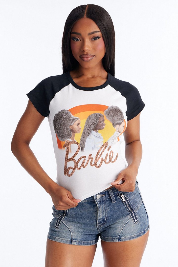 Barbie BHM Raglan Baby Tee - White