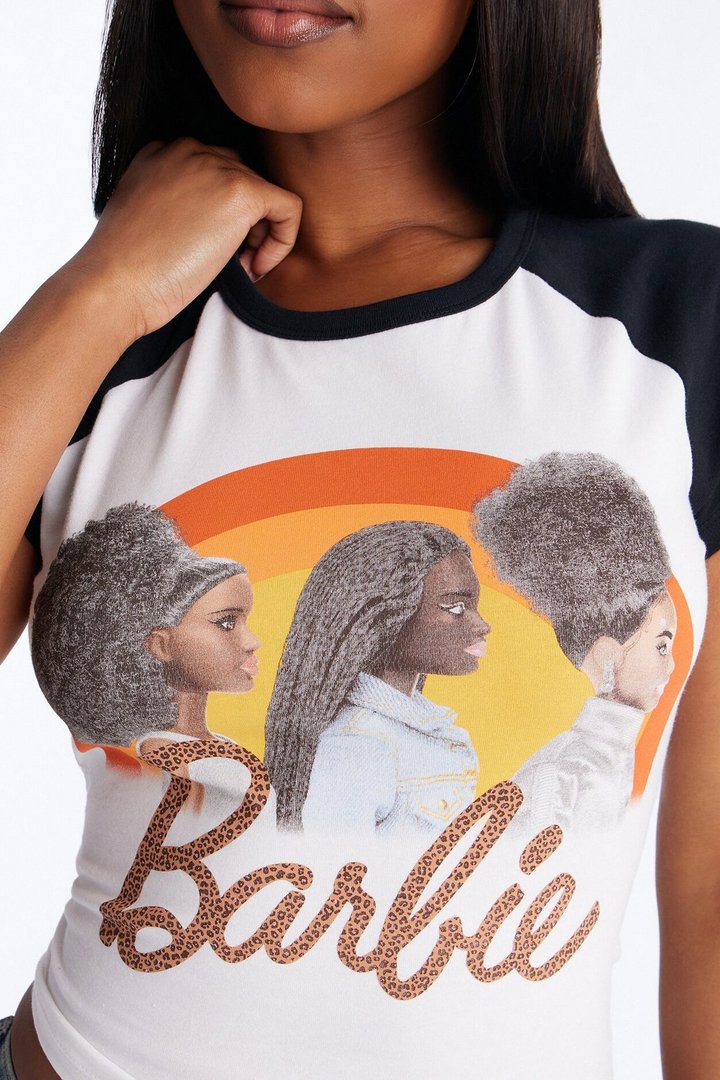 Barbie BHM Raglan Baby Tee - White