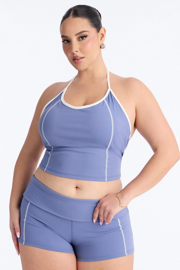 Sunday Errands Biker Short Set - Slate Blue