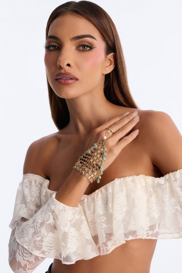 Free Spirit Hand Chain - Gold/Blue