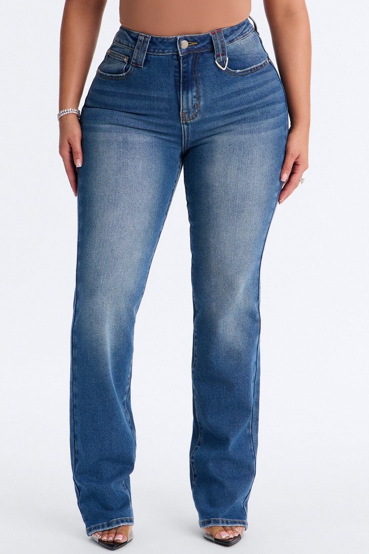 Little Havana Stretch Straight Leg Jeans - Dark Wash