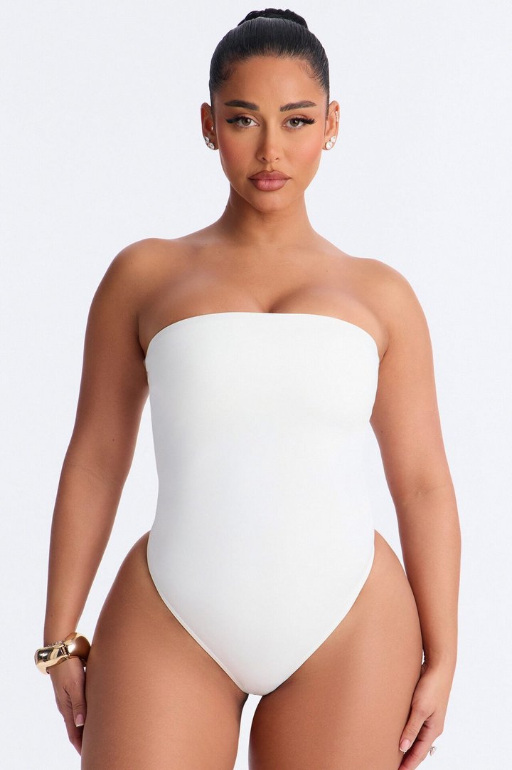 Daisy Double Layer Tube Top Bodysuit - Off White