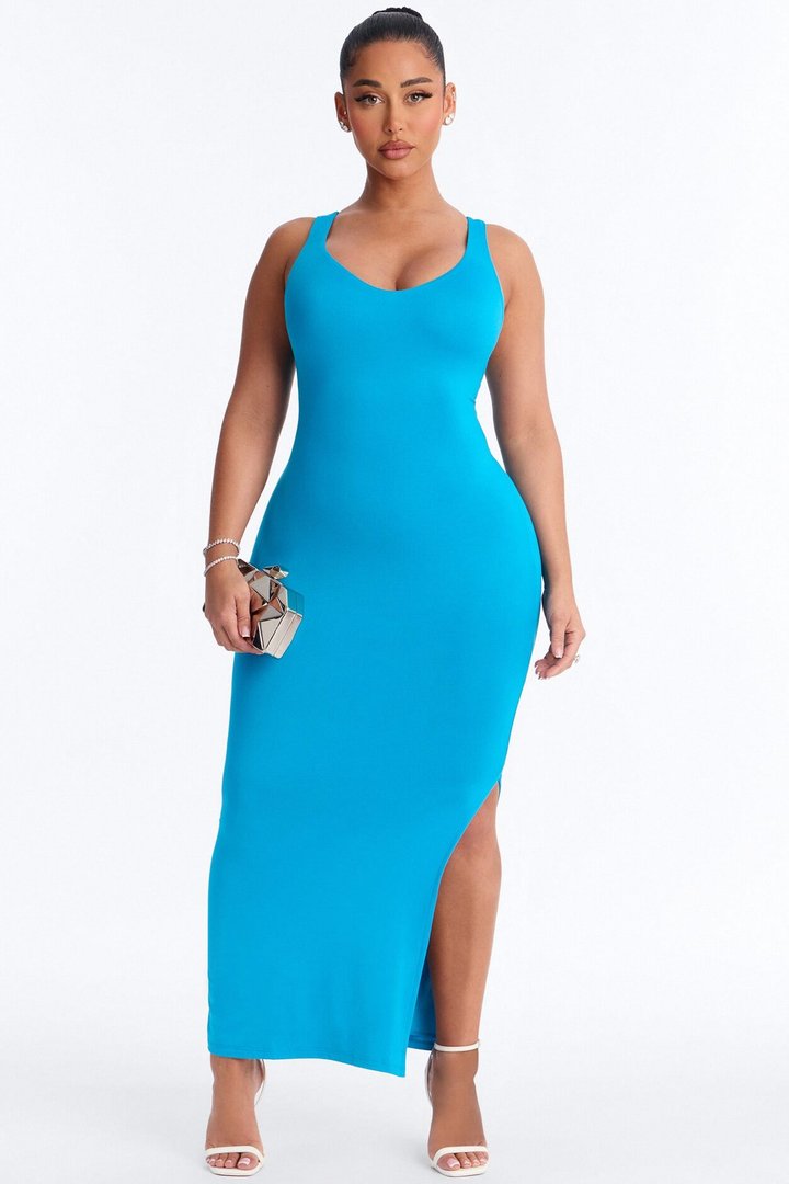 Bailey Double Lined Maxi Dress - Turquoise