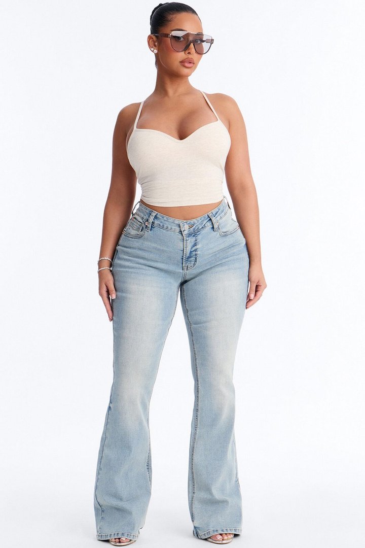Mia Padded Sweetheart Neck Cami - Oatmeal