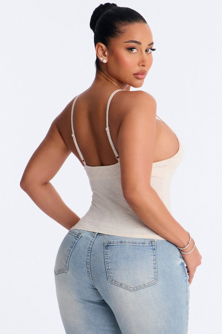 Mia Padded Sweetheart Neck Cami - Oatmeal